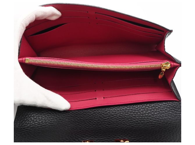 Capucines Louis Vuitton Taurillon Long Wallet aus schwarzem Leder - Ansicht 13