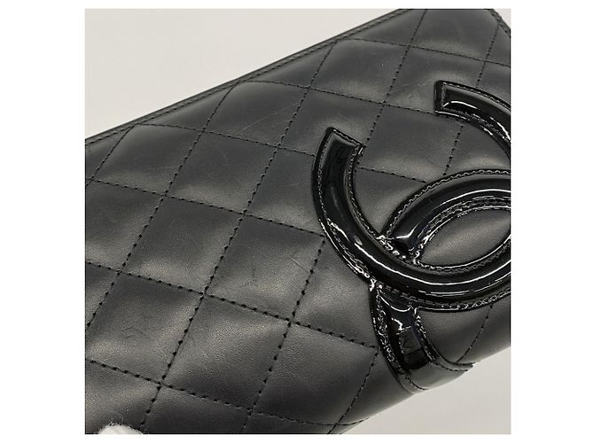 Cartera larga de cordero Cambon Chanel Negro - vista 8