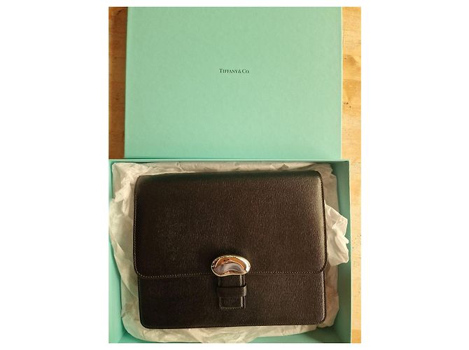 Clutch Tiffany & Co. Bean in pelle e argento Nero - vista 14