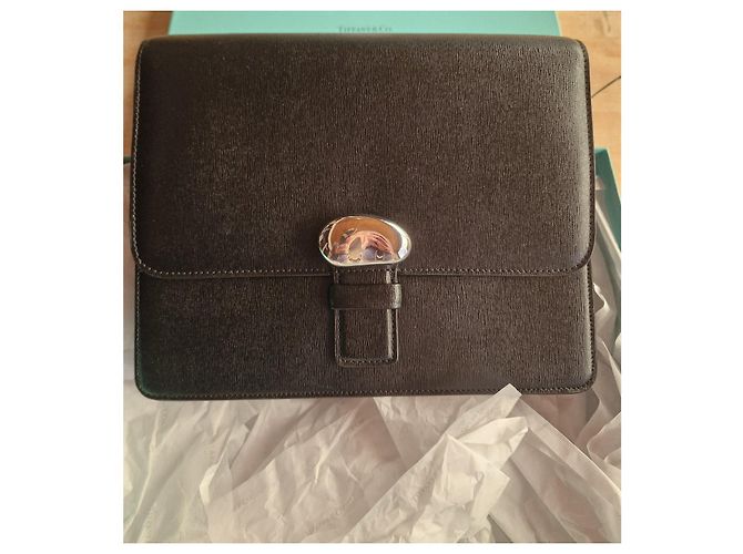 Clutch Tiffany & Co. Bean in pelle e argento Nero - vista 2