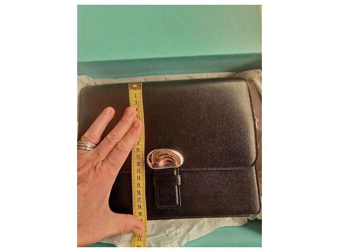 Clutch Tiffany & Co. Bean in pelle e argento Nero - vista 4