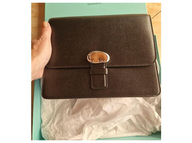 Clutch Tiffany & Co. Bean in pelle e argento Nero - vista 7