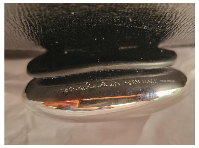 Clutch Tiffany & Co. Bean in pelle e argento Nero - vista 8