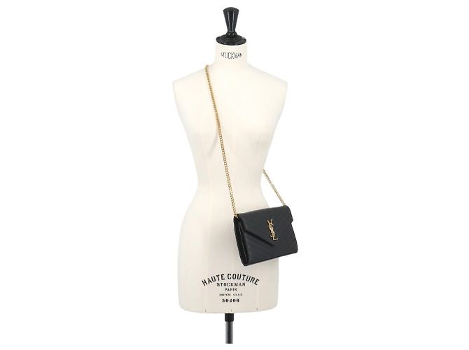 Saint Laurent Cassandra Chain Wallet Schwarz - Ansicht 10
