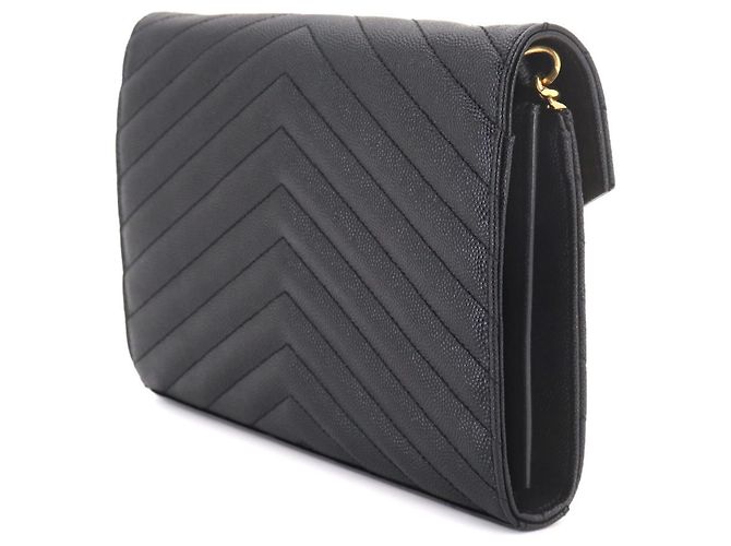 Saint Laurent Cassandra Chain Wallet Schwarz - Ansicht 3