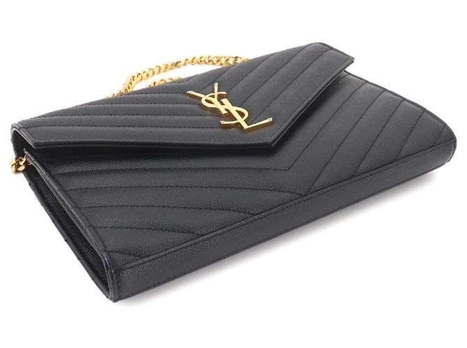 Saint Laurent Cassandra Chain Wallet Schwarz - Ansicht 4