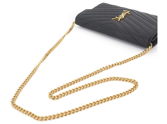 Saint Laurent Cassandra Chain Wallet Schwarz - Ansicht 5