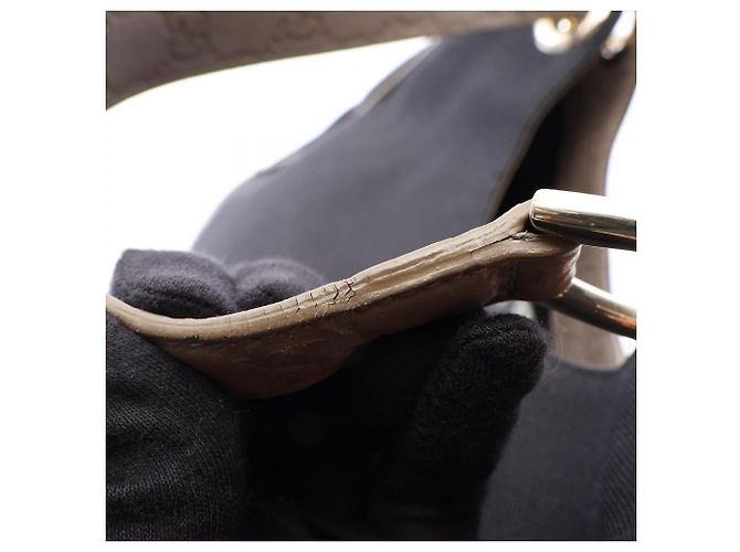 Borsa a Spalla Gucci Guccissima Nero Beige - vista 10