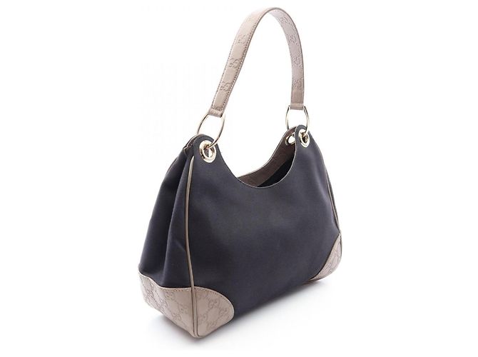 Borsa a Spalla Gucci Guccissima Nero Beige - vista 2