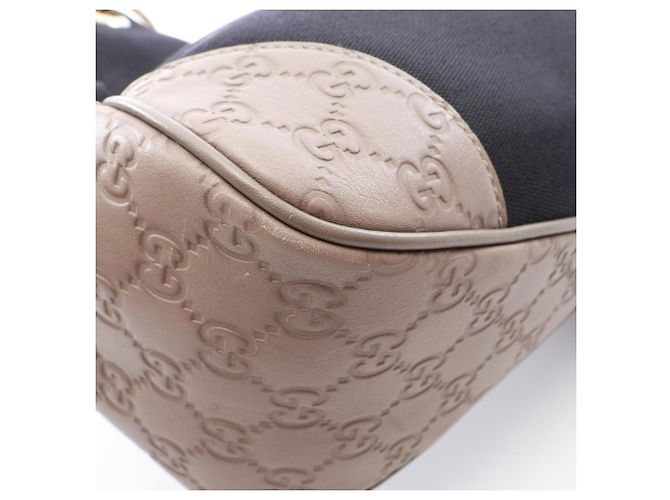 Borsa a Spalla Gucci Guccissima Nero Beige - vista 8