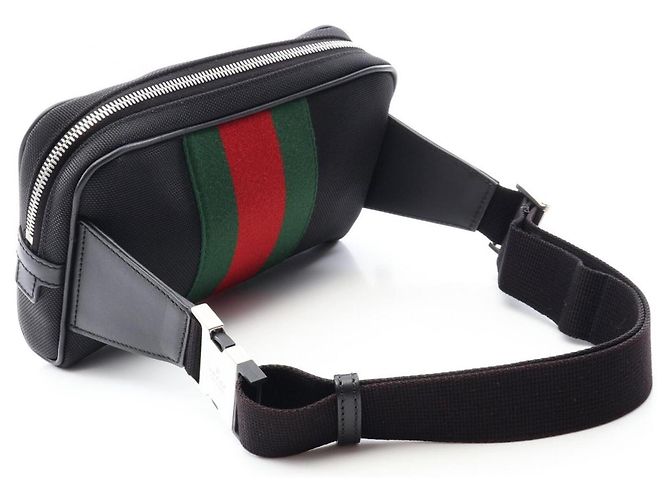 Borsa a tracolla Gucci Sherry Line Nero Rosso Verde - vista 2