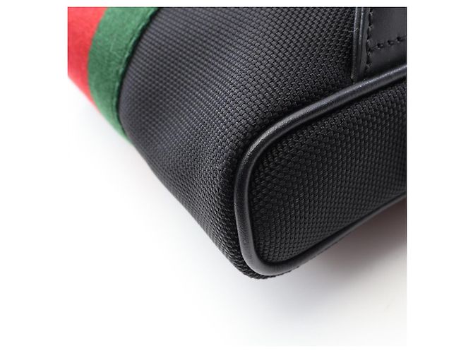 Borsa a tracolla Gucci Sherry Line Nero Rosso Verde - vista 5
