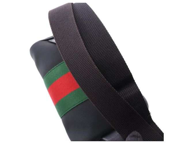 Borsa a tracolla Gucci Sherry Line Nero Rosso Verde - vista 6