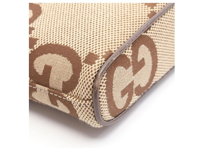 Borsa a tracolla Gucci Jumbo GG Marrone Beige - vista 7