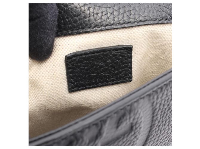 Piccola borsa messenger Gucci in pelle nera Nero - vista 4