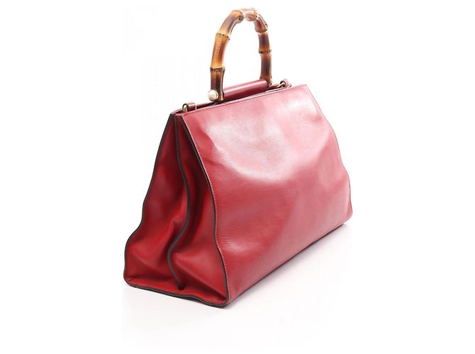 Borsa 2-Way Gucci Nymphaea Bamboo Rosso - vista 2
