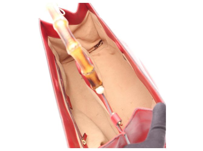 Borsa 2-Way Gucci Nymphaea Bamboo Rosso - vista 3