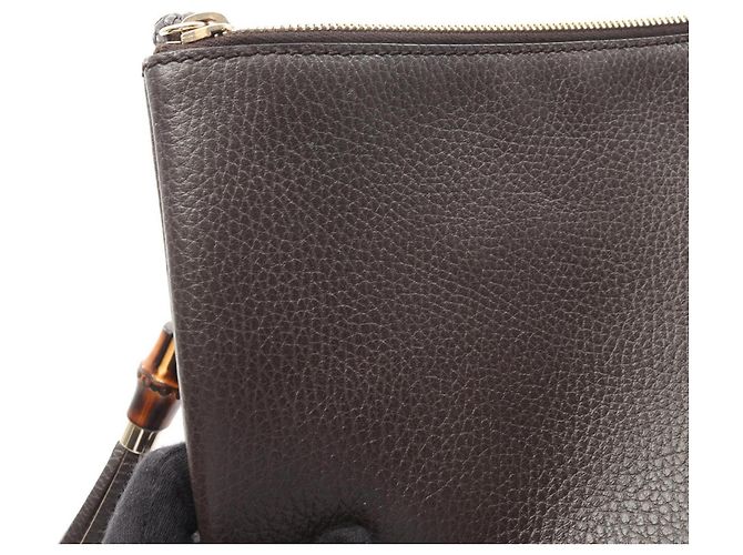 Gucci Bamboo Second Bag Clutch Handtasche Braun - Ansicht 7