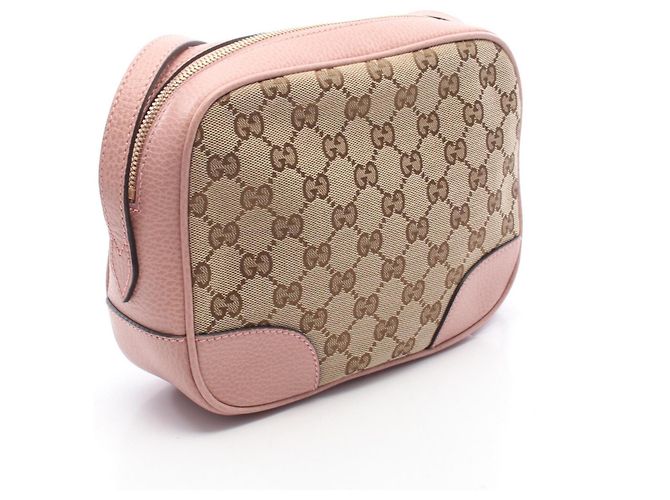 Borsa a Spalla Gucci Bree GG Canvas Marrone Rosa Beige - vista 2