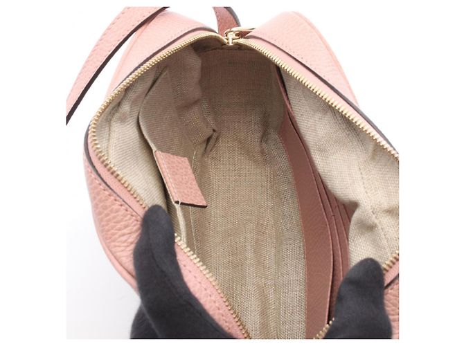 Borsa a Spalla Gucci Bree GG Canvas Marrone Rosa Beige - vista 3