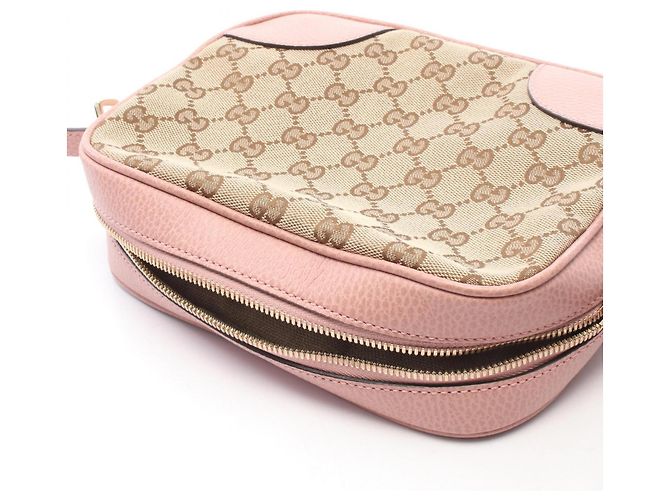 Borsa a Spalla Gucci Bree GG Canvas Marrone Rosa Beige - vista 5