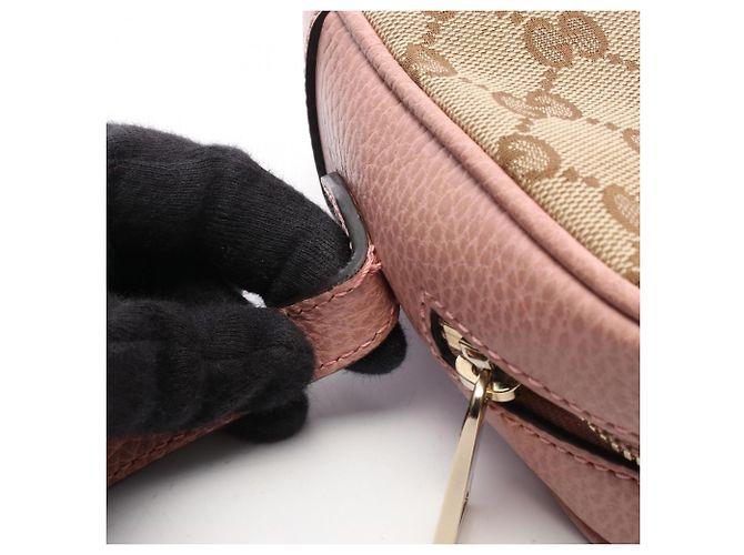 Borsa a Spalla Gucci Bree GG Canvas Marrone Rosa Beige - vista 6