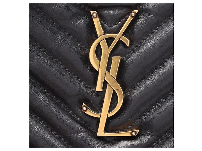 Borsa a Spalla Yves Saint Laurent LOU Monogram Nero - vista 7