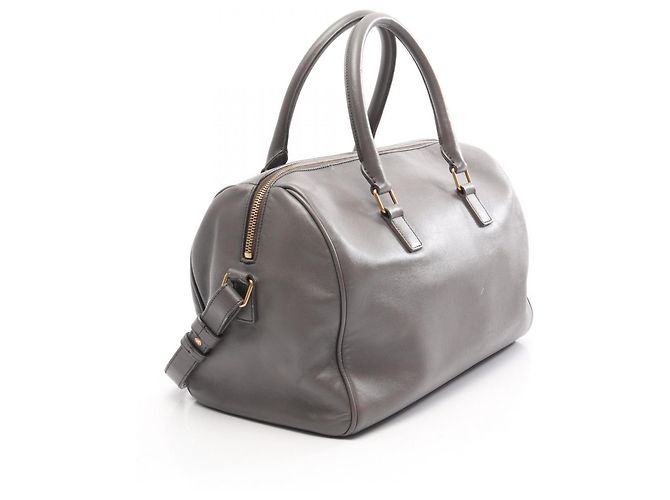 Duffle Borsa a 2 vie in pelle grigia Yves Saint Laurent Marrone - vista 2