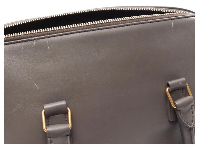 Duffle Borsa a 2 vie in pelle grigia Yves Saint Laurent Marrone - vista 6