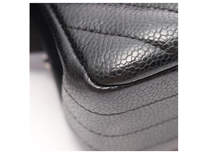 Borsa a tracolla Chanel Chevron V-stitch Double Flap Nero - vista 9