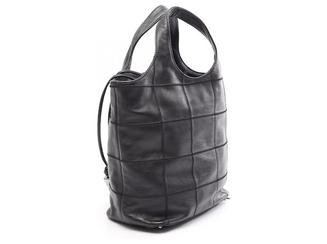 Borsa Chanel Chocolate Bar con coulisse e frange Nero - vista 2