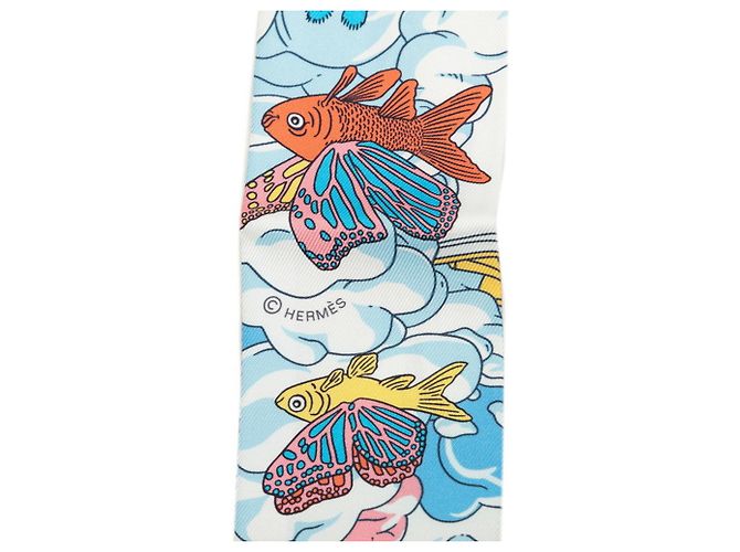 Hermès Hermes Twilly Sur Mon Nuage My Cloud Scarf Blu Multicolore - vista 2
