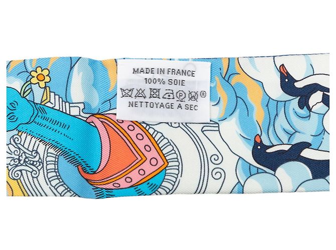 Hermès Hermes Twilly Sur Mon Nuage My Cloud Scarf Blu Multicolore - vista 4