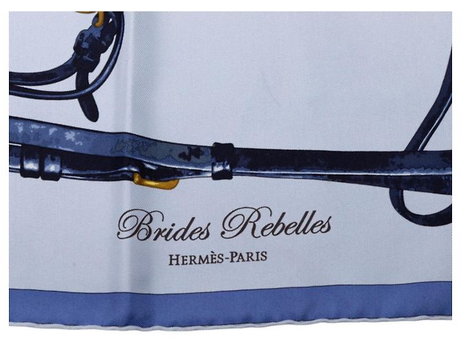 Hermès Hermes Carre 90 Brides Rebelles Sciarpa in seta Blu Multicolore - vista 3
