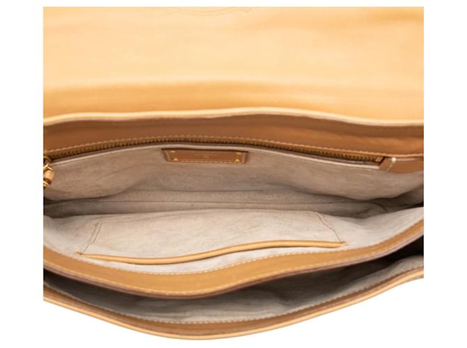 Borsa a tracolla con placca logo Triangle Prada Beige - vista 4