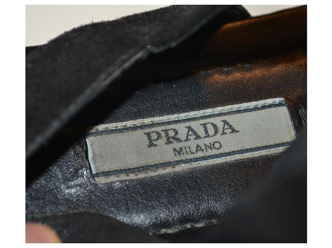 Sandali bassi Prada in camoscio nero - vista 6