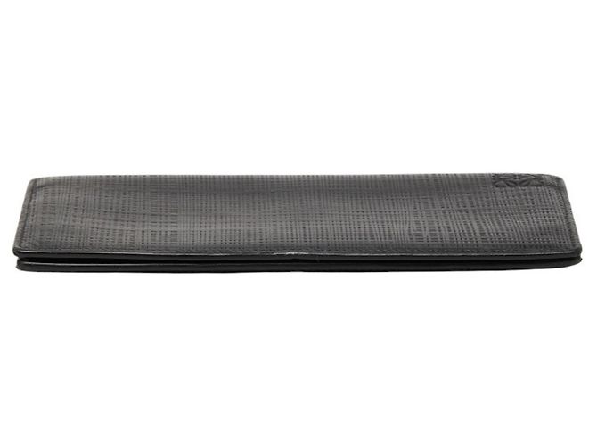 Cartera larga de lino Anagram Loewe Negro - vista 3