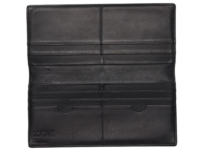 Cartera larga de lino Anagram Loewe Negro - vista 6