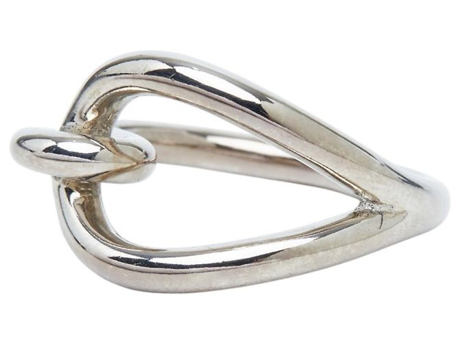 Ring Anello per sciarpa Jumbo in metallo argentato Hermès Argento - vista 3