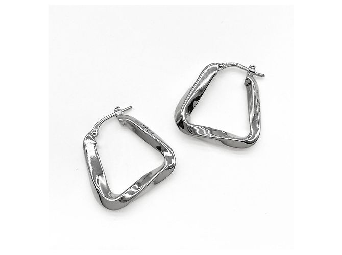 Orecchini a cerchio Triangle Twist Essential Bottega Veneta Argento - vista 2