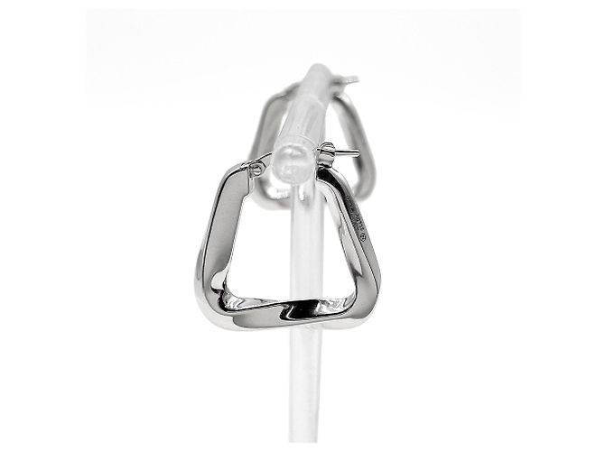Orecchini a cerchio Triangle Twist Essential Bottega Veneta Argento - vista 3