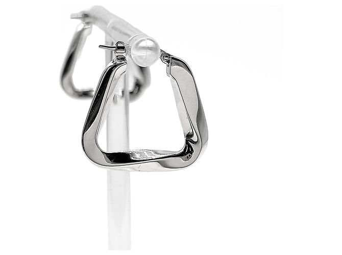Orecchini a cerchio Triangle Twist Essential Bottega Veneta Argento - vista 4