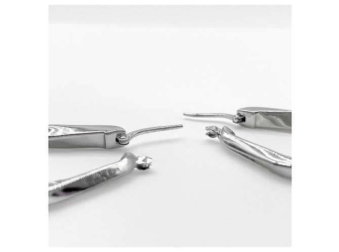 Orecchini a cerchio Triangle Twist Essential Bottega Veneta Argento - vista 6