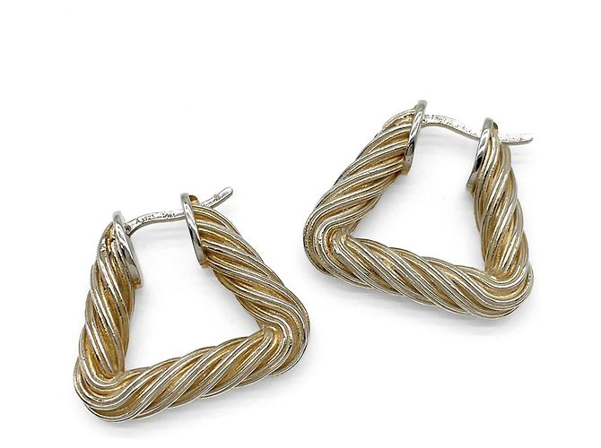 Orecchini a cerchio in argento Bottega Veneta - vista 2