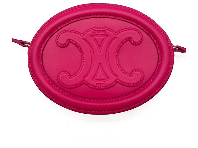 Céline Borsa a Spalla Celine Oval Purse Cuile Triomphe Rosa - vista 2