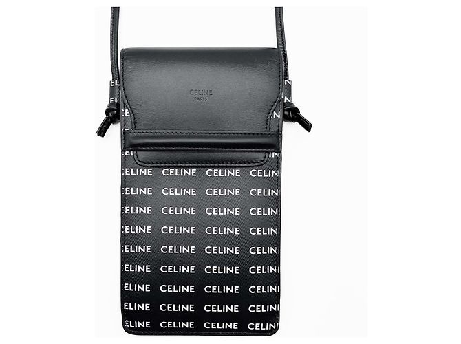 Céline Bolso de hombro Phone Pouch CELINE Negro Blanco - vista 2