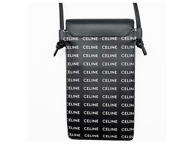 Céline Bolso de hombro Phone Pouch CELINE Negro Blanco - vista 3