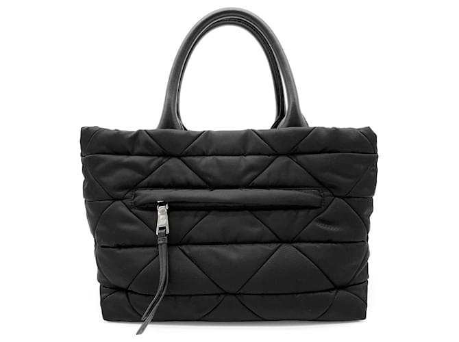 Borsa Tote in Re-Nylon Imbottito Prada Nero - vista 2