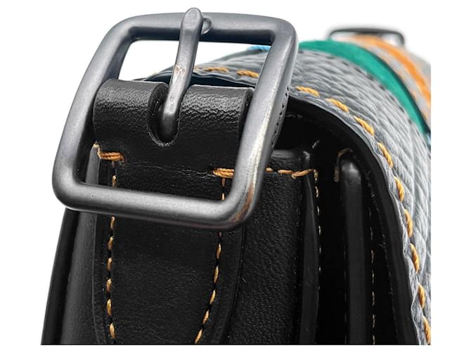 COACH Saddlebag Varsity Patchwork Schultertasche Braun Schwarz Blau - Ansicht 15