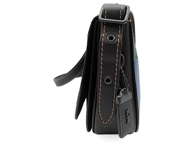 COACH Saddlebag Varsity Patchwork Schultertasche Braun Schwarz Blau - Ansicht 3